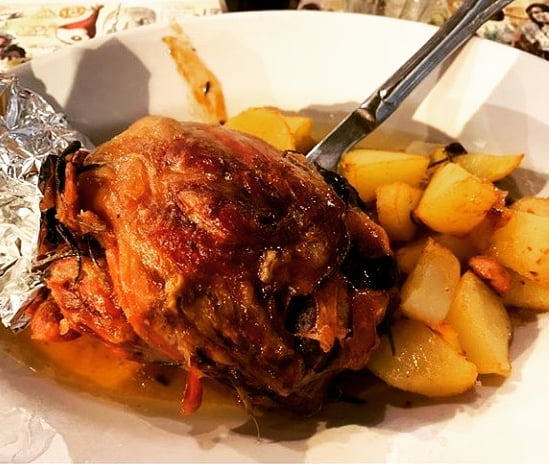 Stinco al forno con patate arrosto, Osteria Alla Grande